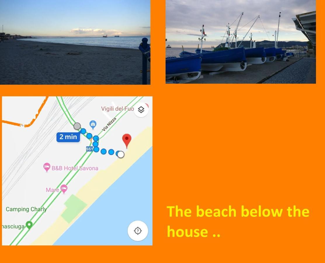 House Of Fly With Sea View, Front The Beach サヴォーナ エクステリア 写真